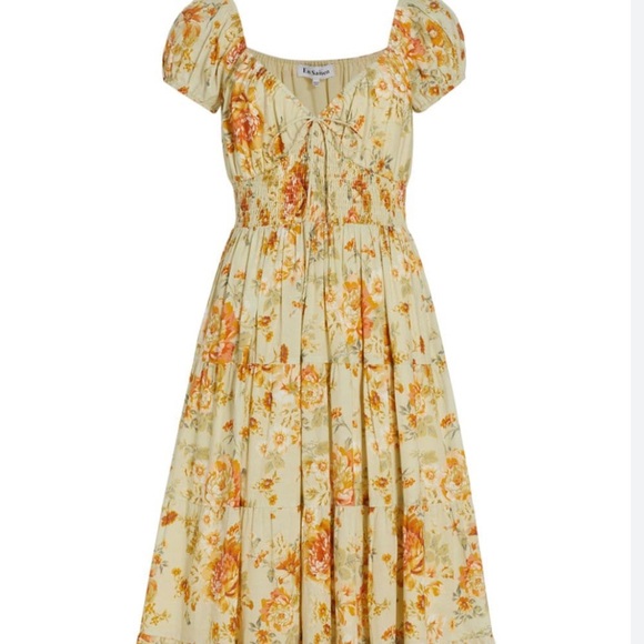 En Saison Grace Midi Floral Sage Green Dress Sz. Small NWT - Picture 5 of 16